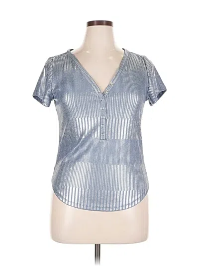 Pilcro Short Sleeve Blouse In Silver