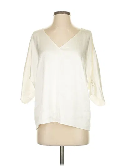 Pre-owned St John 3/4 Sleeve Blouse In White