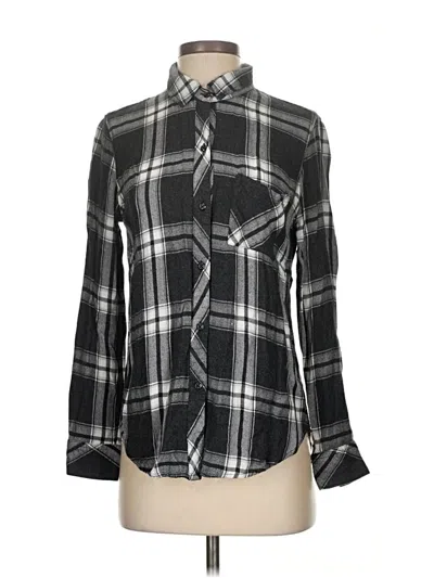 Pre-owned Rails Long Sleeve Blouse In Black
