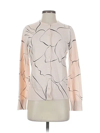 Pre-owned Lands' End Cardigan Sweater In White