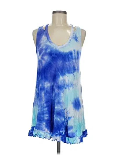 Pre-owned Betsey Johnson Sleeveless Top Blue Halter Neckline Tops