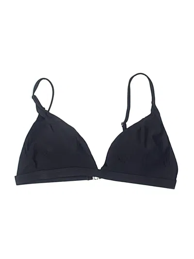 Pre-owned Unbranded Swimsuit Top Black Solid Pattern Swimwear