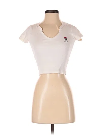 Pre-owned Hollister Short Sleeve Top Ivory Sweetheart Neckline Tops In White