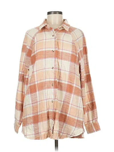 Pre-owned Lucky Brand Long Sleeve Button Down Shirt In Orange