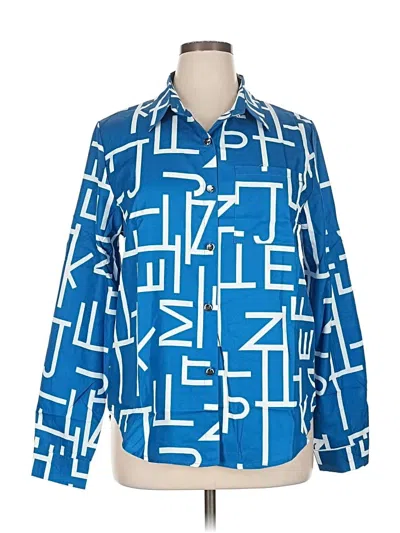 Pre-owned Unbranded Long Sleeve Blouse In Blue