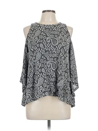 Pre-owned Lucky Brand Tank Top Gray Cold Shoulder Neckline Tops