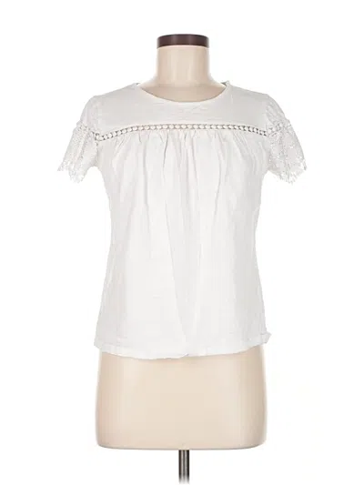 Pre-owned By Design Short Sleeve Top White Keyhole Neckline Tops