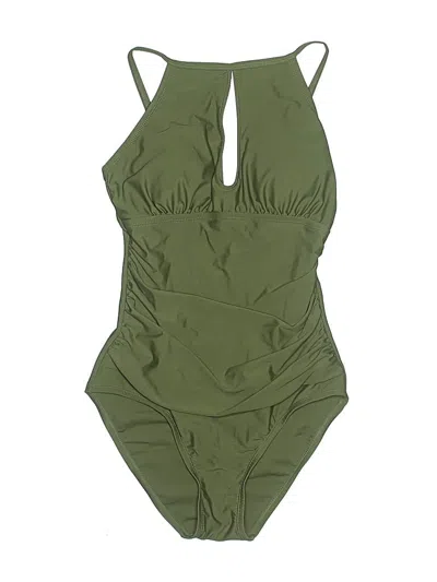 Pre-owned Ellen Tracy One Piece Swimsuit In Green