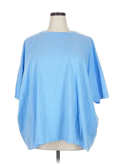 Pre-owned Zenana 3/4 Sleeve T-shirt In Blue