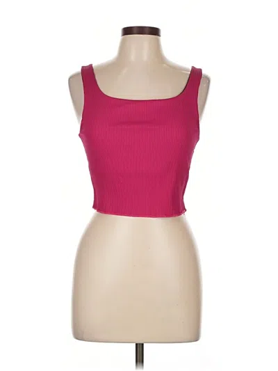 Pre-owned Carbon38 Tank Top Pink Strapless Neckline Tops