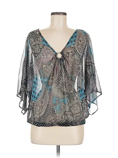 Pre-owned Westport 3/4 Sleeve Blouse In Blue