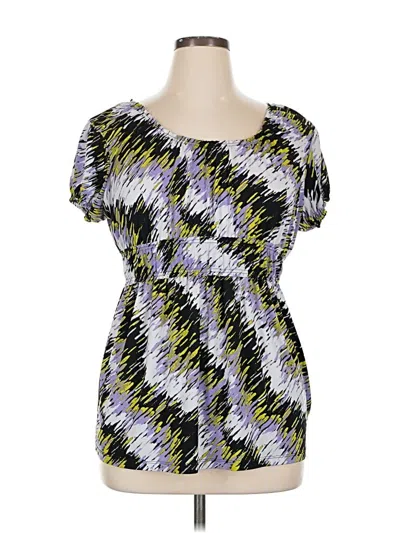 Pre-owned Worthington Short Sleeve Blouse In Purple