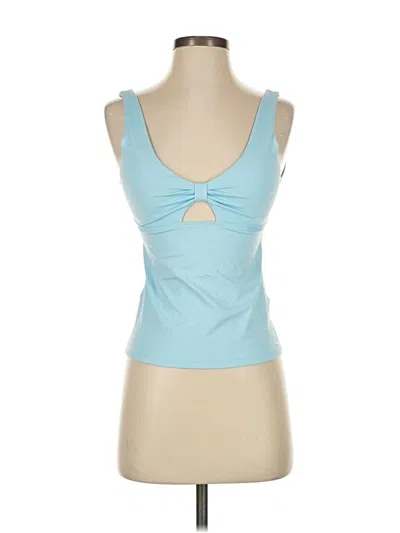 Pre-owned Girlfriend Collective Tank Top Blue Strapless Neckline Tops