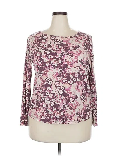 Pre-owned Liz Claiborne 3/4 Sleeve T-shirt In Pink