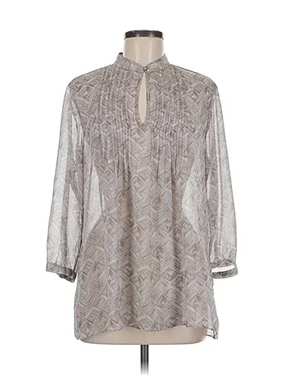 Pre-owned Banana Republic Factory Store 3/4 Sleeve Blouse In Silver