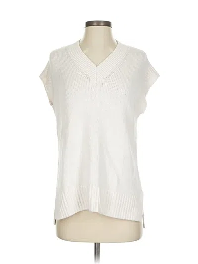 Pre-owned Ann Taylor Loft Sweater Vest In White