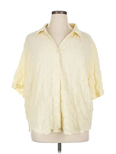 Pre-owned Nordstrom Rack Short Sleeve Blouse In Yellow