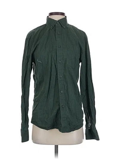 Pre-owned Banana Republic Factory Store Long Sleeve Button Down Shirt In Green