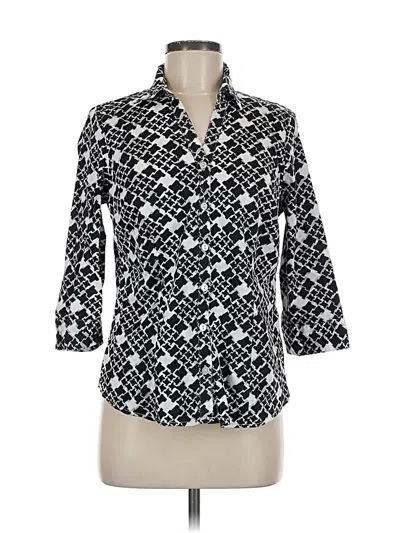 Pre-owned 212 Collection 3/4 Sleeve Button Down Shirt In Black