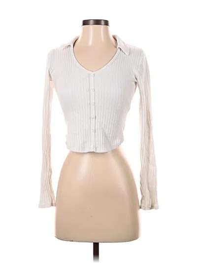 Pre-owned Hollister Cardigan Sweater In White