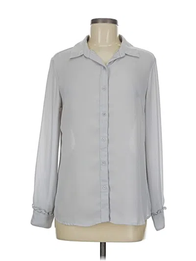 Pre-owned Banana Republic Factory Store Long Sleeve Blouse In Gray