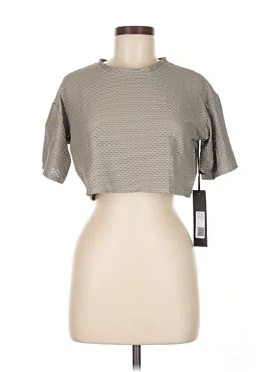 Noli Short Sleeve Top Gray Square Neckline Tops In Gray