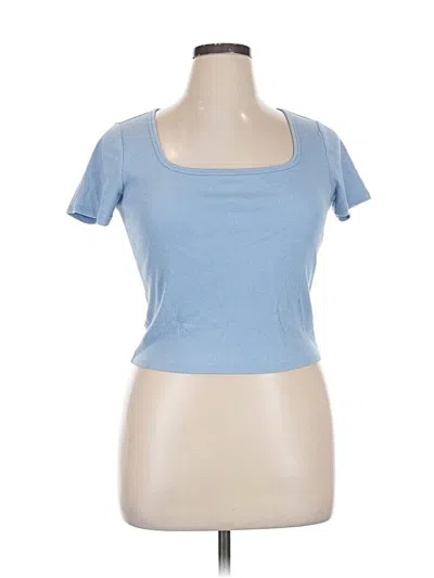 Pre-owned Hollister Short Sleeve T-shirt In Blue