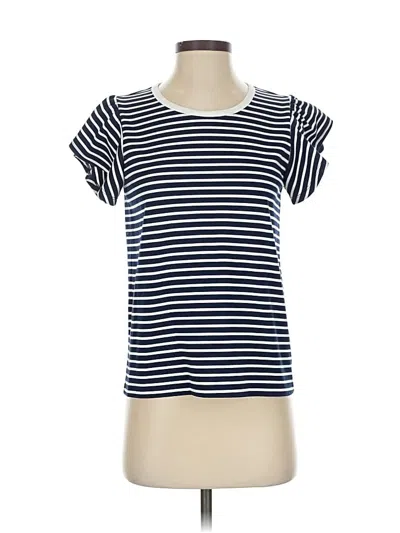 Pre-owned Draper James Short Sleeve Top Blue Scoop Neck Tops