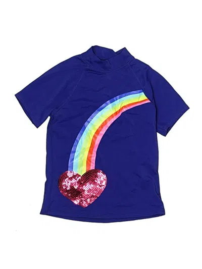 Pre-owned Lands' End Kids'  Rash Guard In Blue