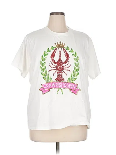 Pre-owned Queen Of Sparkles Short Sleeve T-shirt In White