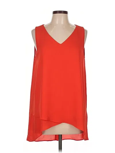 Pre-owned Karen Kane Sleeveless Top Orange V Neck Tops