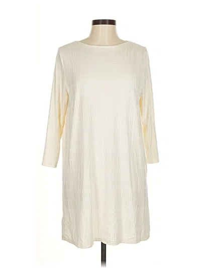 Pre-owned Jjill Casual Dress In White