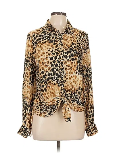 Pre-owned Rose + Olive Long Sleeve Blouse In Gold