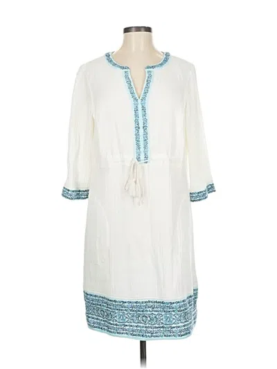 Pre-owned Jjill Casual Dress In White