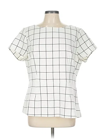 Pre-owned Ann Taylor Short Sleeve Blouse In White