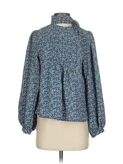 Pre-owned 1.state Long Sleeve Blouse In Blue