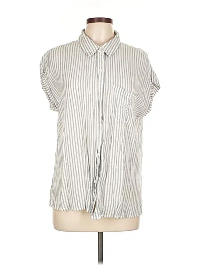 Pre-owned En Creme Short Sleeve Blouse In Silver