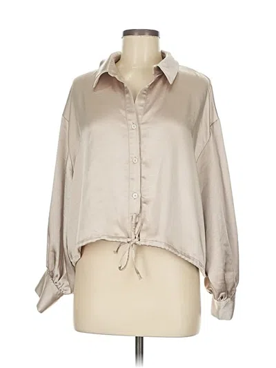 Pre-owned Drew Long Sleeve Blouse In Brown