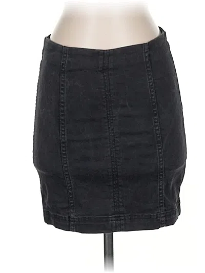 Pre-owned Free People Denim Skirt In Black