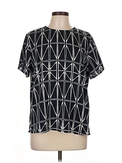 Pre-owned Banana Republic Factory Store Short Sleeve Blouse In Black