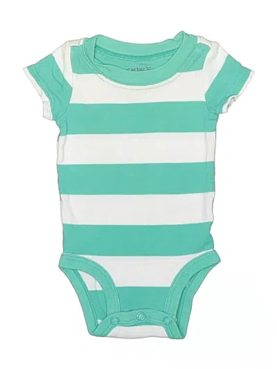 Pre-owned Carter's Babies' Short Sleeve Onesie In Green