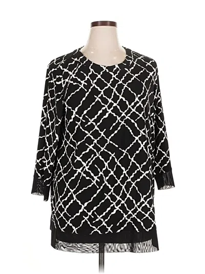 Pre-owned Anne Klein 3/4 Sleeve Blouse In Black