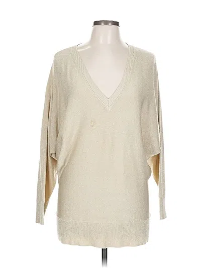 Pre-owned New York And Company 3/4 Sleeve T-shirt In White