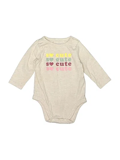 Pre-owned Garanimals Babies' Long Sleeve Onesie In White