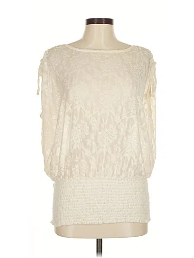 Pre-owned Deletta 3/4 Sleeve Blouse In White