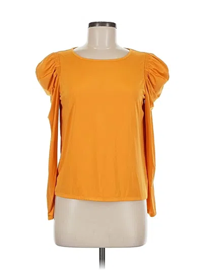 Pre-owned Express Long Sleeve Top Orange Sweetheart Neckline Tops