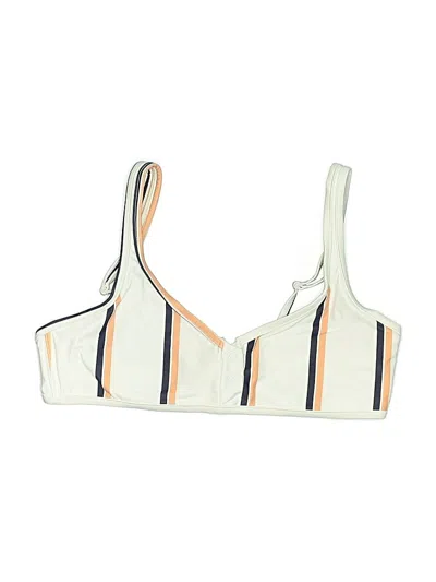 Tavik Swimsuit Top Ivory Stripes Pattern Swimwear In Multi