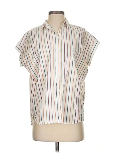 Pre-owned Madewell Short Sleeve Blouse In White