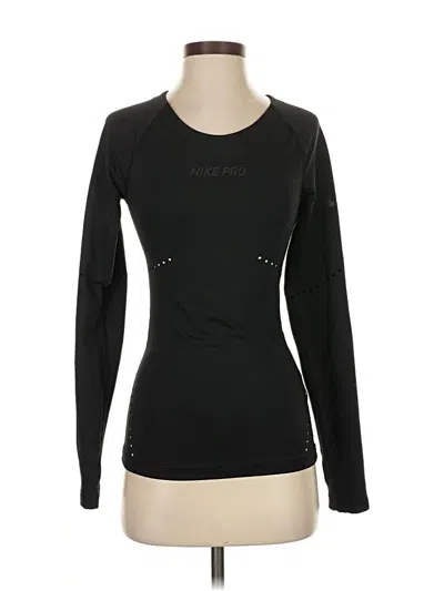 Pre-owned Nike Long Sleeve Top Black Sweetheart Neckline Tops