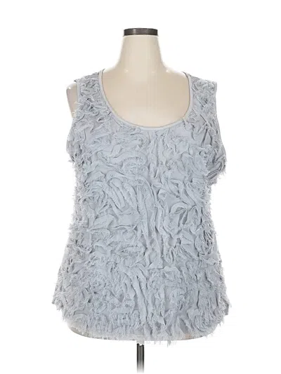 Pre-owned Ashley Stewart Sleeveless Blouse In Gray